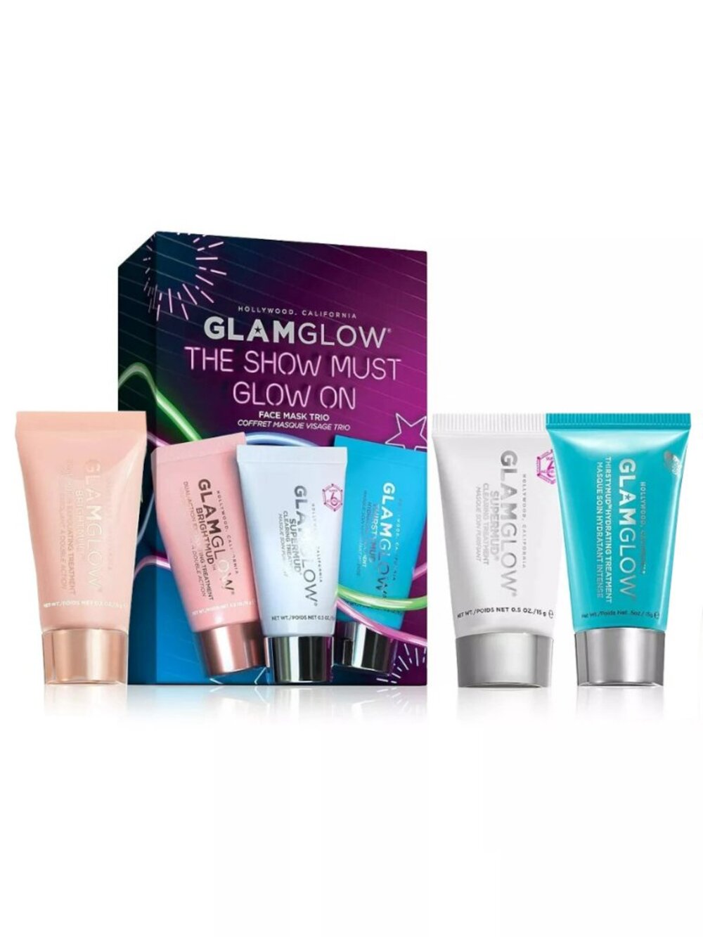 GlamGlow The Show Must Go On Face Mask Trio Gift Set NIB